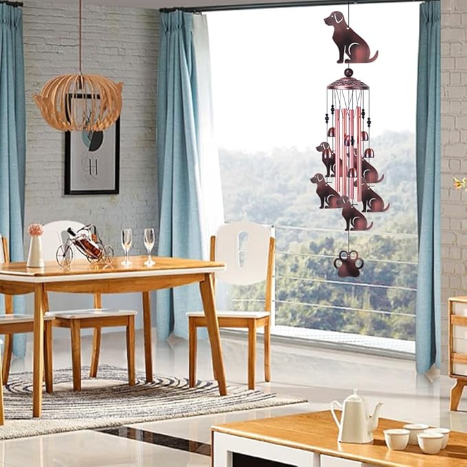 36 Inch Dogs Wind Chimes Outdoor/Indoor Decor - Metal Dog Musical Wind Bells, Mobile Romantic Dog Wind Catcher, Outdoor Dogs Wind Chimes Gifts for Mom, Home, Balcony, Trees, Festival Garden Decoration