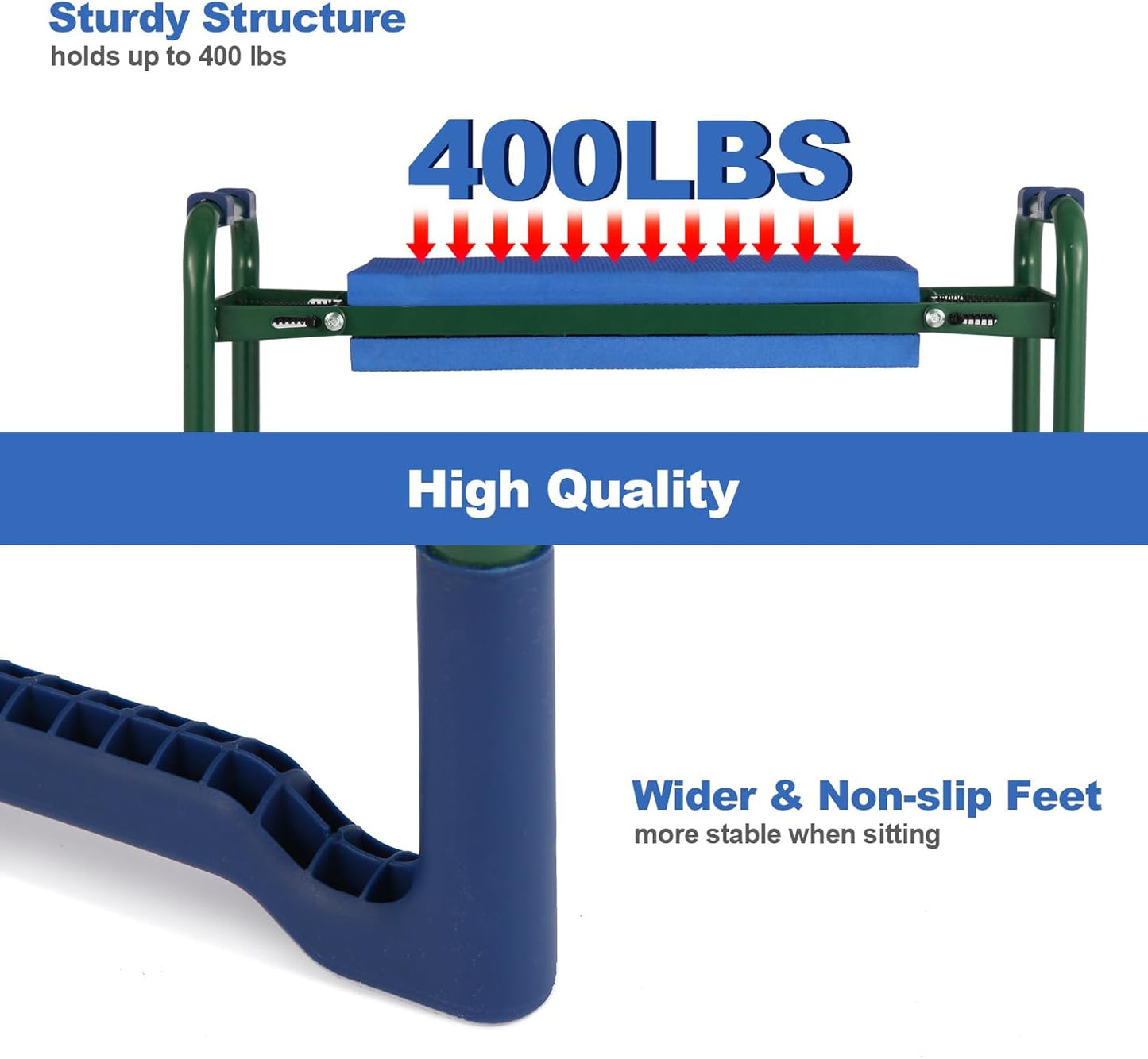 sancat Garden Kneeler and Seat with Thicker and Wider Soft Kneeling Pad,Foldable Heavy Duty Durable Garden Stool with Tool Bag, Portable Garden Bench,Gardening Gift for Women and Men sennior