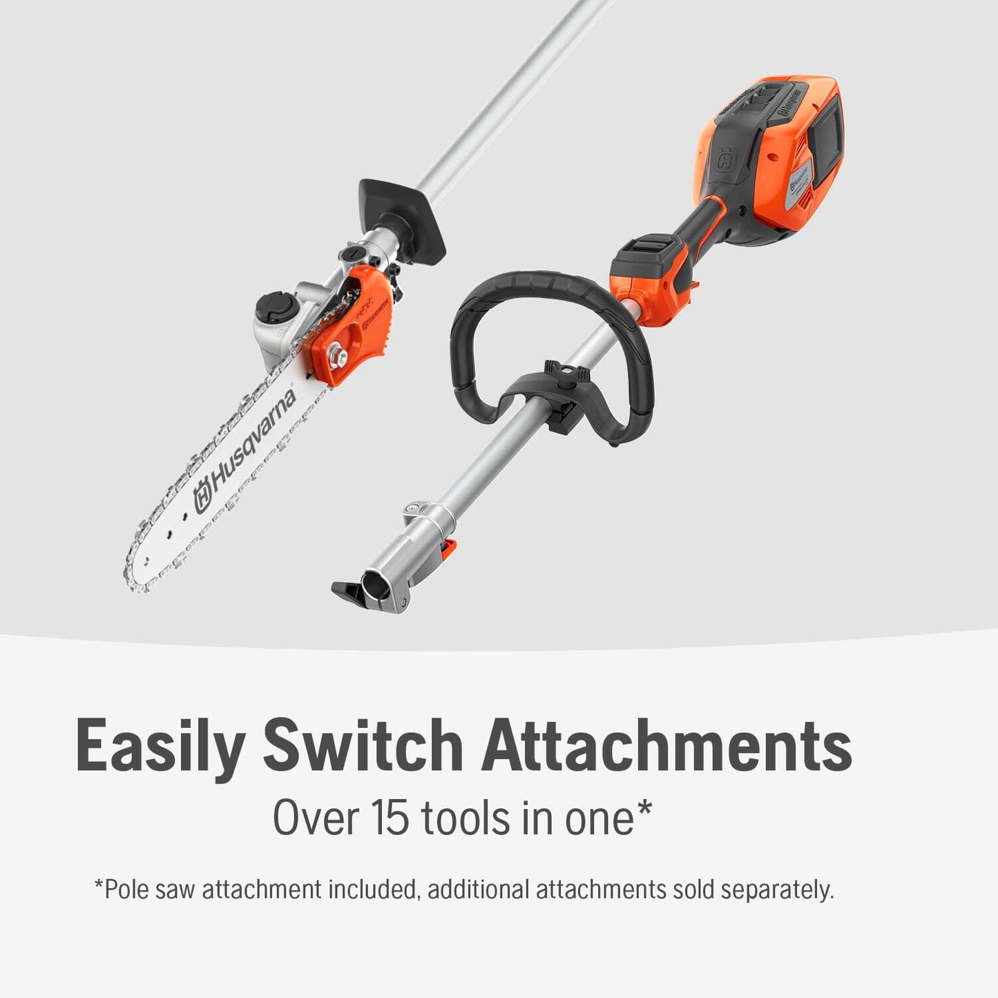 Husqvarna 330iKP Combi Switch + Pole Saw Attachment, 10-Inch Electric Pole Saw with 4 Ah Battery and Charger Included, 970701205