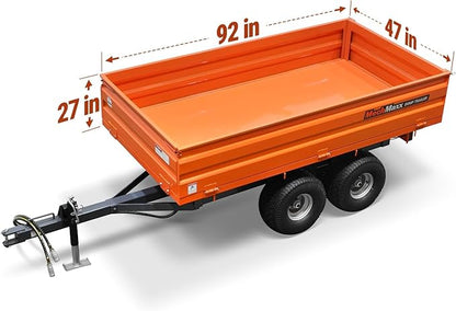 2-Ton Capacity Hydraulic Dumping Heavy-Duty Dump Dumper Cart Agricultural Farm Trailer Cart Mechanical Trailer with Tail Light