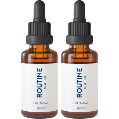 Routine Wellness Hair Treatment Serum for Thinning Hair - Plant-Based Rosemary, Tea Tree & Argan Oils Blend for Strength, Shine & Softer Hair - Clean Ingredients, All Hair Types - 30ml (Pack of 2)