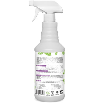 Mighty Mint 32 oz Peppermint Plant Protection Spray - for Spider Mites, Insects, Gnats, Fungus, and Disease with Microfiber Cloth
