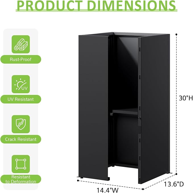 Set of 4 Planter Box Outdoor 30" H x 14.4" W x 13.6" D- Tall Planters for Outdoor Patio/Porch, All-Weather with Anti-Dumping Kit, Durable Galvanized Steel, Modern Design for Plants, Flower
