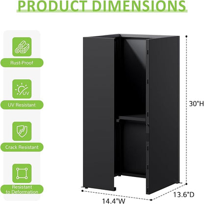 Set of 4 Planter Box Outdoor 30" H x 14.4" W x 13.6" D- Tall Planters for Outdoor Patio/Porch, All-Weather with Anti-Dumping Kit, Durable Galvanized Steel, Modern Design for Plants, Flower