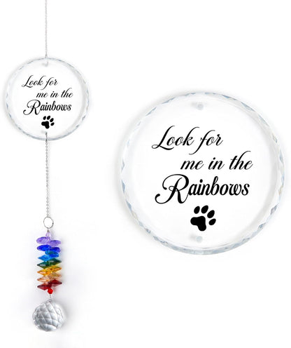 Pet Memorial Suncatcher - Pet Memorial Suncatchers - Dog Cat Loss Sympathy Gift - Rainbow Crystal Prism - Bereavement Keepsake - Pet Lover Gift - Daily Remembrance - Suncatcher Ornament