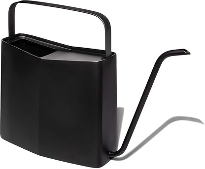 Modern Sprout Brass Finish Plant Watering Can - Long Spout Stainless Steel Vessel for Outdoor & Indoor Plants - Rust Resistant 3L Capacity - Garden Accessory for Houseplants & Decorative Use (Black)