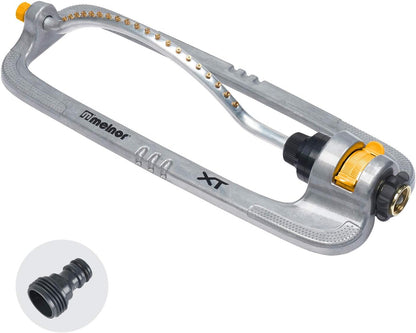 Melnor 65118-AMZ XT Metal Turbo Oscillating Sprinkler with QuickConnect Product Adapter Amazon Bundle, 4000 sq. ft. Coverage