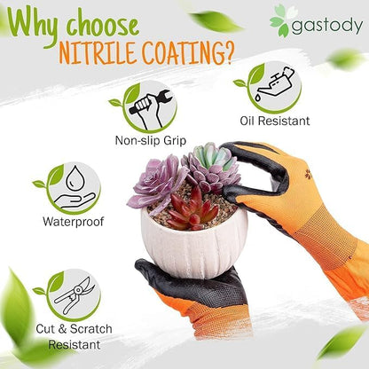 Gastody™ Long Sleeve Gardening Gloves Women and Men - Long Cuff Garden Gloves, Multipurpose Heavy Duty Outdoor and Indoor