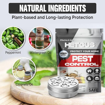 Pest Repellent, Rodent Repellent for Car Engines, Mouse Repellent, Keep Rodent, Roach, Mouse, Moth and Spider Away from House, Safe Around Kids, Pets & Plants, 120 sq ft Coverage - 2P