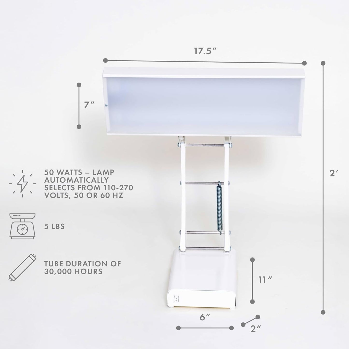 Northern Light Technologies NLT Adjustable Desk lamp - 10000 Lux Light Therapy Lamp - Full Spectrum Light Therapy Desk Light for Natural Mood and Energy Enhancement, Sunlight Desk Lamp, Beige