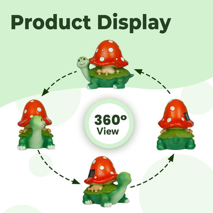 Turtle Gifts for Women, Solor Statue for Garden, Turtle and Mushroom Figurine with Lights, Outdoor Decorations for Yard Lawn Patio, Gifts for Mom Grandma Mother in Law Gardener Mother'Day