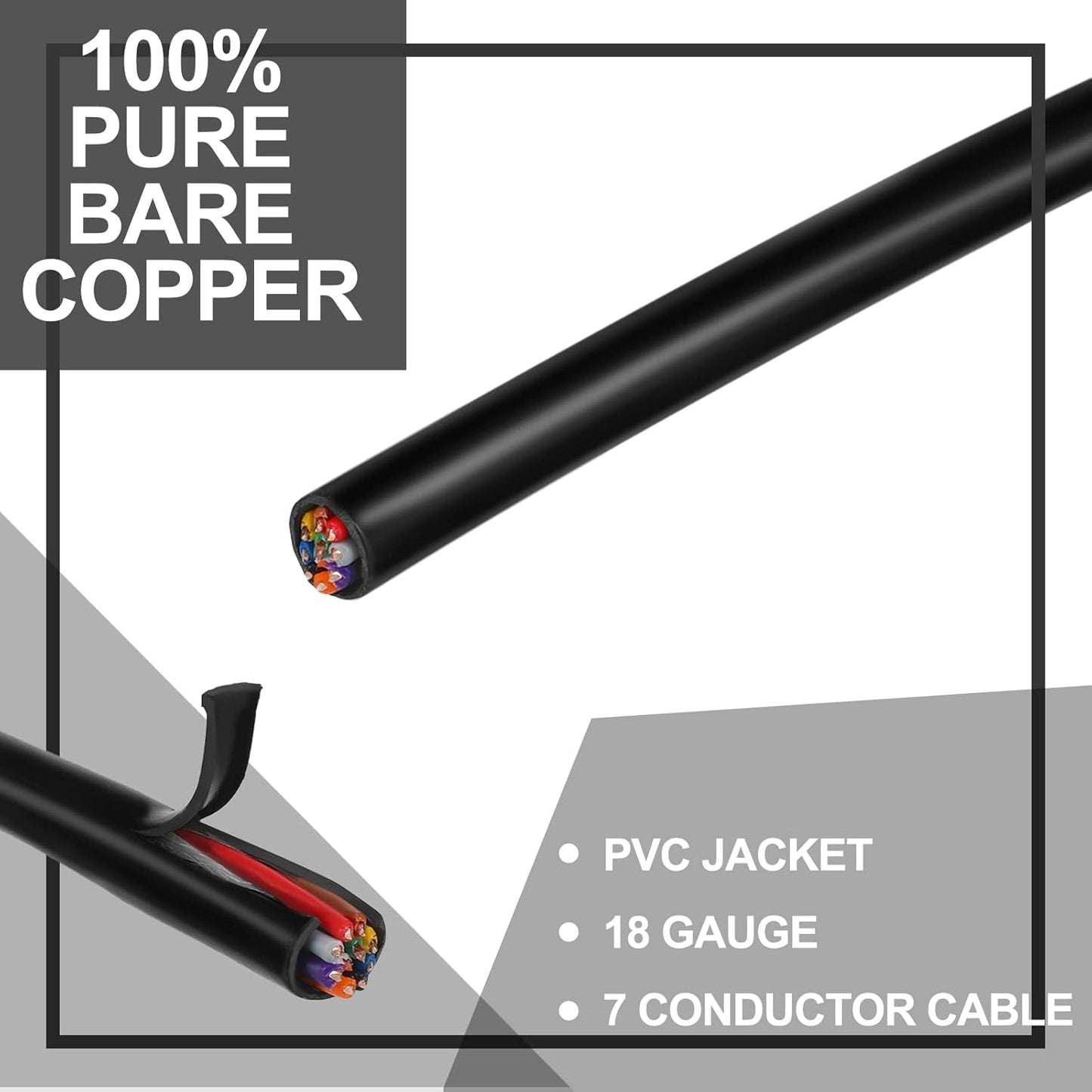 Hoolerry Solid Sprinkler System Wire 18 Gauge Irrigation Wire with UV Resistant PVC Jacket Sprinkler Cable for Underground Irrigation Field Central Control System 30v Ul Listed(18/10, 250 Ft)