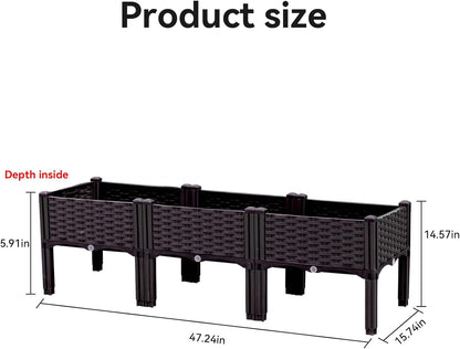 Raised Garden Bed with Legs, Large Planter Box Raised Garden Beds Outdoor, Rectangular Elevated Planter Box for Gardening Vegetables, Flowers, Fruits and Plants, 47.2"(L) x 15.7"(W) x 14.5"(H)