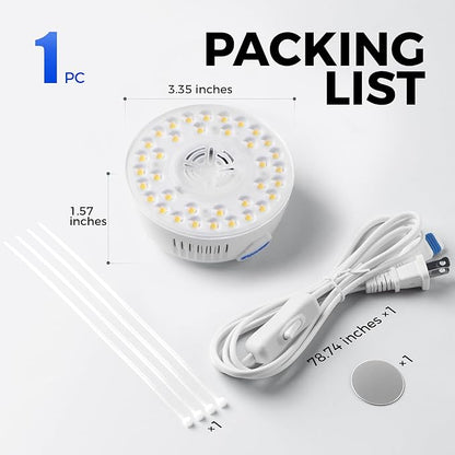 Barrina Orbgrow OG09 Puck LED Grow Light, 5000K 9W (135 Watt Equiv), Plant Lights for Indoor Plants Full Spectrum, Magnetic & Linkable, Small Grow lamp, Perfect for Plant Shelf, 1 Pack