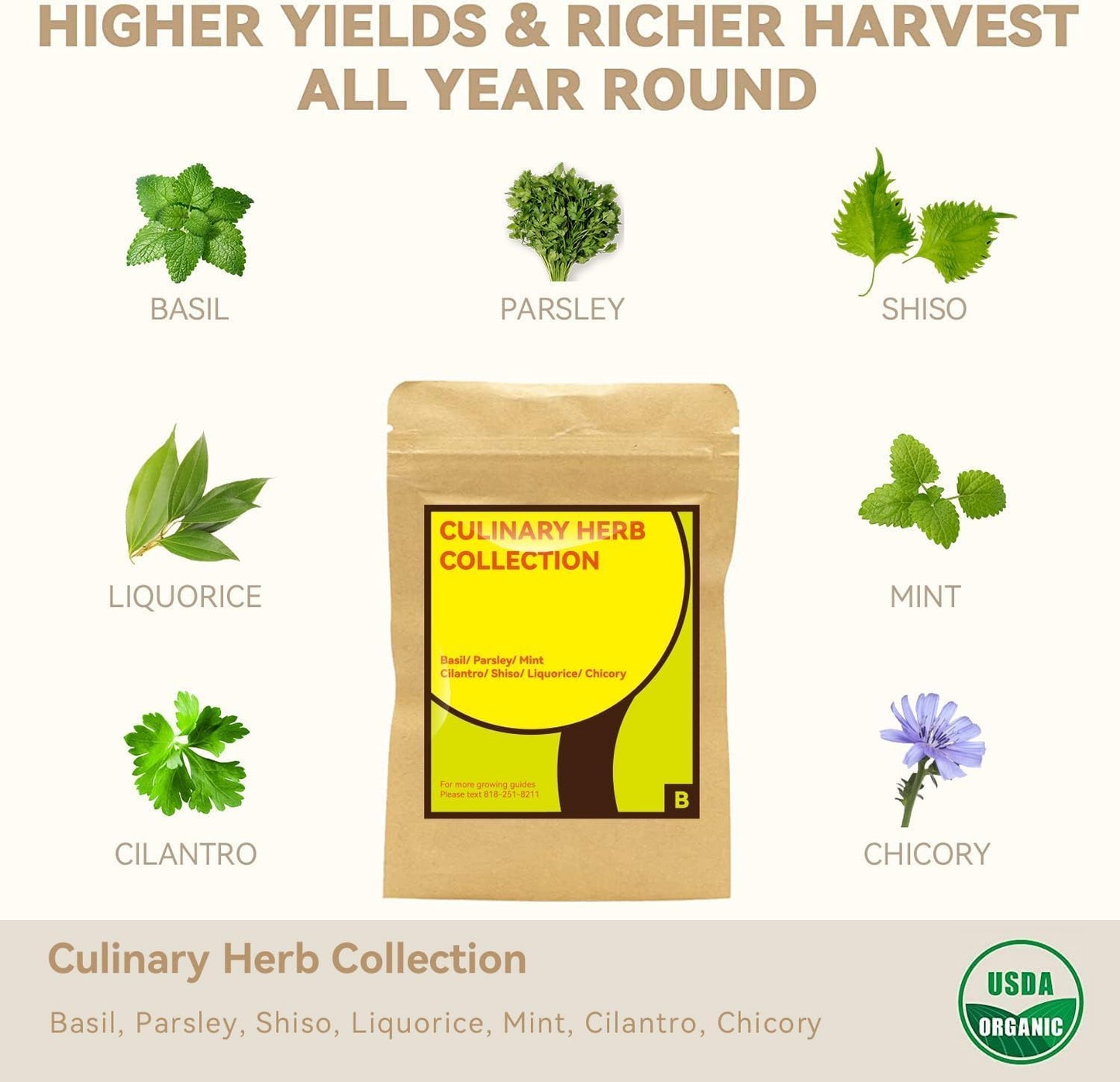 inbloom Culinary Herbs Seed Pod Kit for Hydroponics Growing System, 12 Pods (350+ Seeds with Basil, Parsley, Shis0, Liquorice, Mint, Cilantro, and Chic0ry)