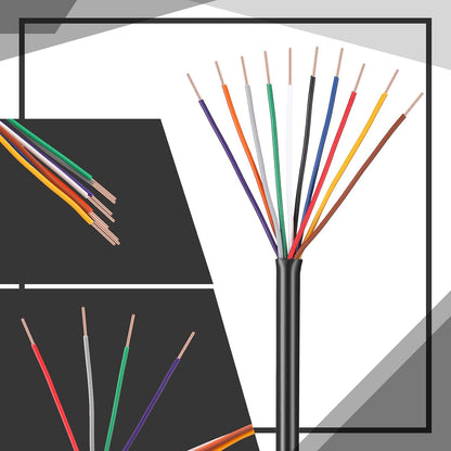 Hoolerry Solid Sprinkler System Wire 18 Gauge Irrigation Wire with UV Resistant PVC Jacket Sprinkler Cable for Underground Irrigation Field Central Control System 30v Ul Listed(18/10, 100 Ft)
