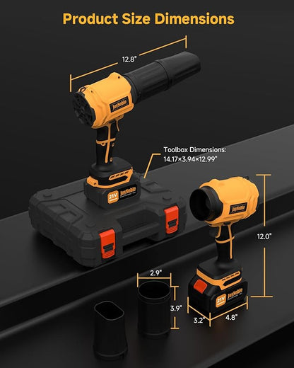 Cordless Leaf Blower, Handheld Electric Cordless, 650000RPM Handheld Leaf Blower with 2 X 4.0Ah Batteries & Charger, Lightweight Leaf Blowers for Patio Cleaning, Lawn Care, Leaves, Dust