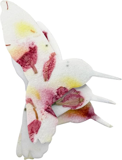 Wildflower Seed Paper - Set of 24 Hummingbird-Shaped for Funeral Favors, Memorial Gifts, & Sympathy Gifts for Loss of Father and Mother (Pink & Yellow)