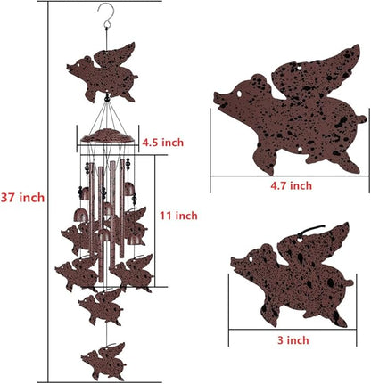 Flying Pigs Wind Chimes Outdoor/Indoor Decoration -Hand-Made Wind Chimes, Mobile Wind Catcher, Blessing Wind Chime, Pigs Ornaments, Pig Wind Bells Gifts for Mom,Home,Balcony,Tree,Festival,Garden Decor