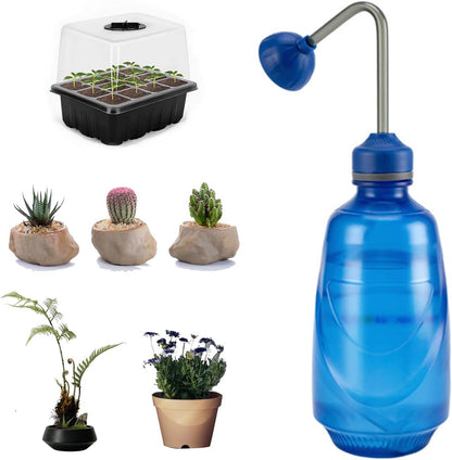 Watering Can,Squeeze Bottles Succulent,Squirt Irrigation Bottle Squeeze Sprinkling Can Plastic Wash Plant Bottle House Plant Garden Flower 0.45L (blue)