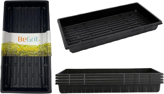 BeGrit 1020 Trays Thickened Nursery Plant Trays Seedling Tray Seed Starter Tray Microgreen Growing Tray No Drain Holes -6 Pack