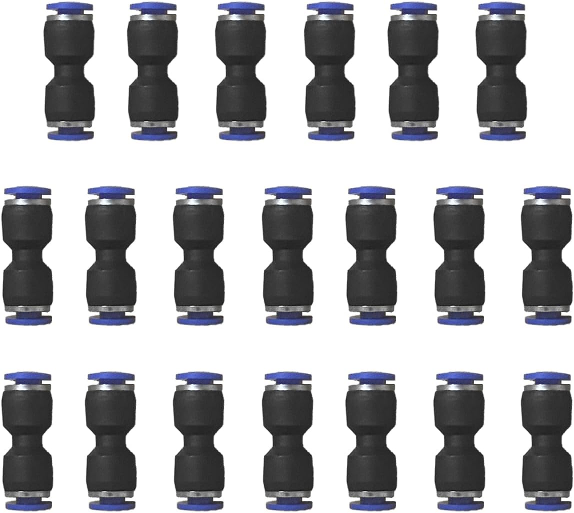 5/32" or 4mm OD Pneumatic quick Connector Push to Connect fittings Straight Union/Coupler (Pack of 20)