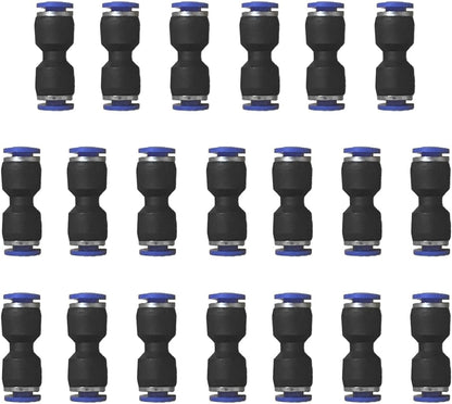 5/32" or 4mm OD Pneumatic quick Connector Push to Connect fittings Straight Union/Coupler (Pack of 20)