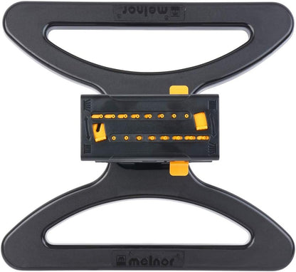 Melnor 65003-AMZ Mini Oscillating Sprinkler with Product Adapter Watering Set, On Base, Black, Yellow