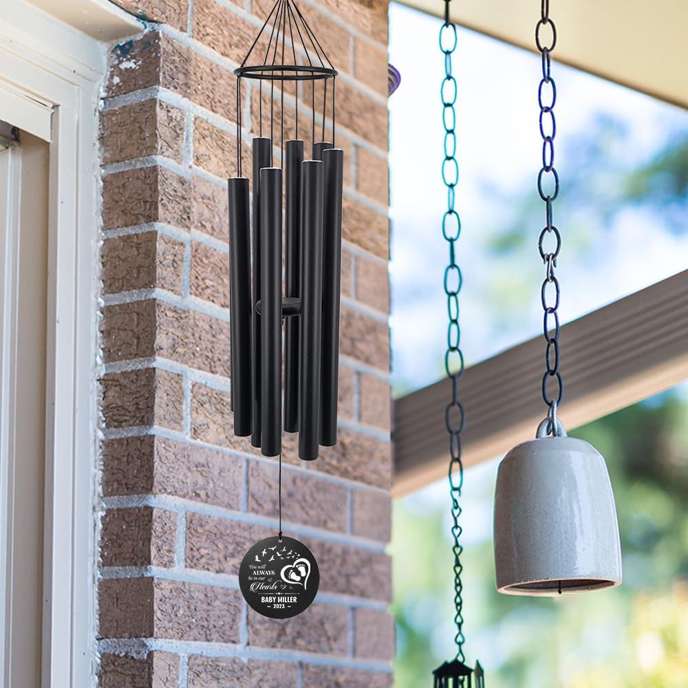 Personalized 36" Healing Memorial Wind Chimes for Outside, Bereavement Gift of Comfort for Loss of Mother, Father or Husband, A Soothing Remembrance for Your Garden and Patio