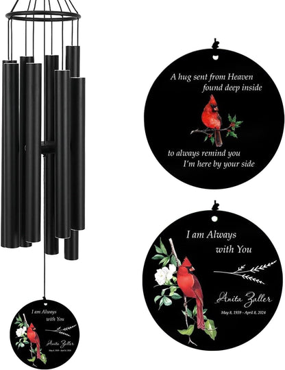 Personalized 36" Memorial Wind Chimes for Outside, Sympathy and Bereavement Gift for Loss of Loved One, A Thoughtful Remembrance of Mother, Father or Husband for Garden and Patio