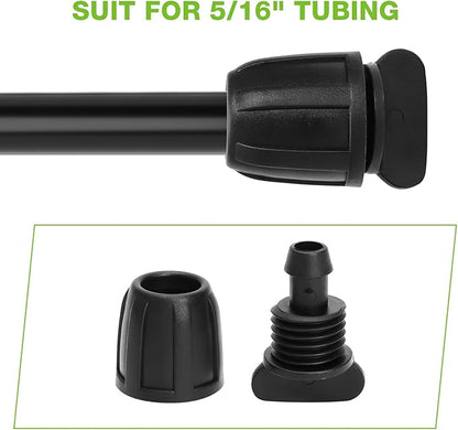 Bonviee 10 Pack 5/16” Drip Irrigation End Cap Connectors, Barbed Lock End Plug Fittings for 5/16 Inch Tubing, Leak-Proof Closure for Garden Hose Drip Line Termination, Easy No-Leak Installation