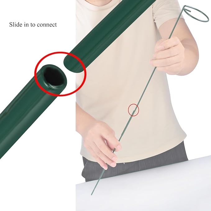 Plant Stake Support - 6 Pack Adjustable Height 12" or 24", Garden Support Stake Plant Cage Support Rings, Single Stem Plant Support Stakes, for Flowers Amaryllis Tomatoes Peony Lily Rose (24inch)