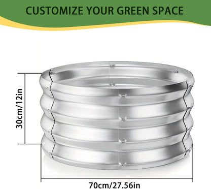 Raised Garden Bed, Raised Beds for Gardening Outdoor for Vegetables and Flowers Ground Planter Box, Galvanized Metal Planter Grow Garden Box,2.3x2.3x1ft