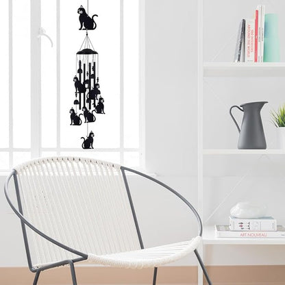 Cats Wind Chimes Outdoor, Memorial Wind Chimes, Mobile Cats Bells, Music Wind Catcher, Cat Wind Chime for Home, Tree, Yard, Patio, Garden Decoration, Festival Gifts for Mom, Xmas Gifts for Cat Lovers