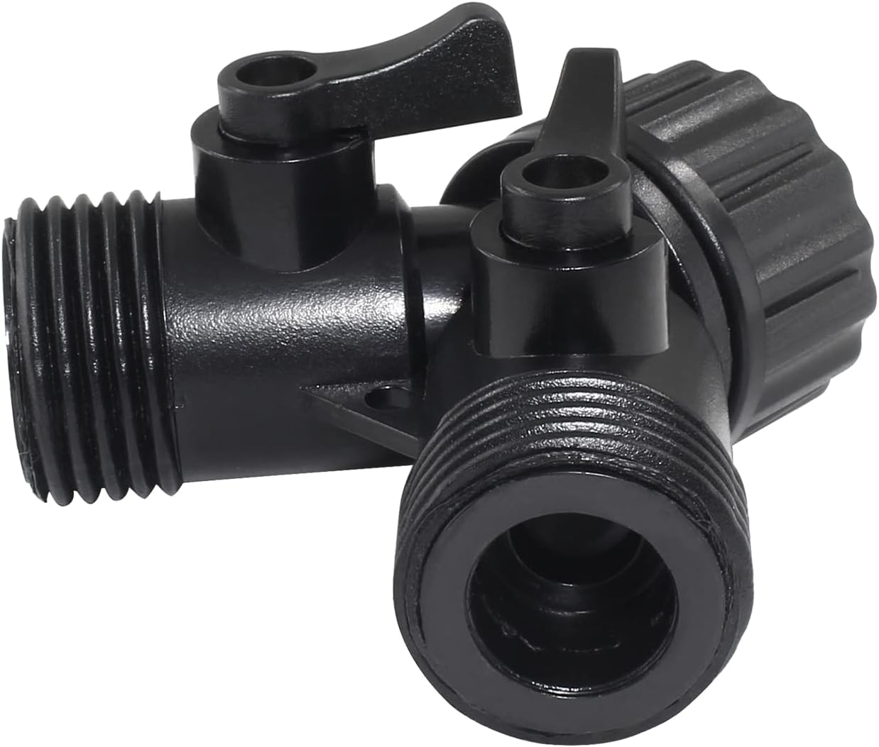 6 Pcs 2 Way Hose Adapter Y Valve Garden Hose Connector Non Rust Spigot Faucet Adapter, 3/4 Garden Hose Y Connectors Plastic Hose Splitter with Faucet Watering Shut Off Valves (Black)