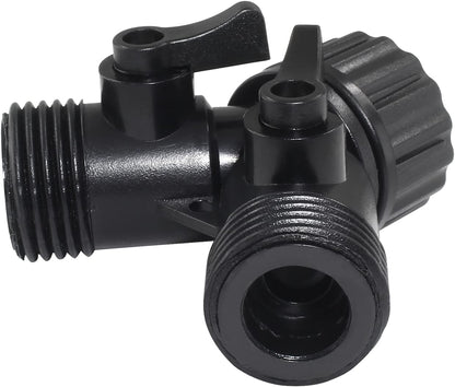 6 Pcs 2 Way Hose Adapter Y Valve Garden Hose Connector Non Rust Spigot Faucet Adapter, 3/4 Garden Hose Y Connectors Plastic Hose Splitter with Faucet Watering Shut Off Valves (Black)