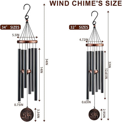 Wind Chimes for Outside, Vintage Deer Deep Tone Wind Chime Outdoor Clearance, Patio Porch Balcony Decoration, Garden Hanging Decor Gifts for Women Mom Grandma (34" Deer)