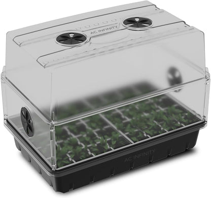 AC Infinity Humidity Dome, Heavy-Duty Germination Kit with 3 mm Thickest Dome, Sturdy Drip Tray, 5x8 Cell Seedling Tray, Vented Height Extension Panels, for Seed Starting, Propagation, Cloning Plants