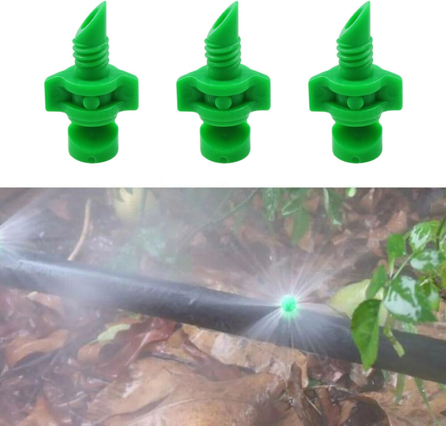 180 Degree Atomizer Nozzle Garden Lawn Sprinkler Micro Sprinkler for Plant Irrigation Systems (180° Green) 100pcs