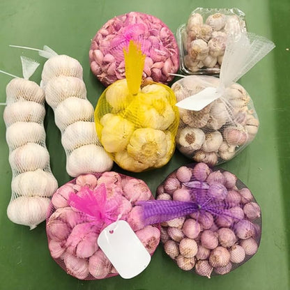 1 Pound Garlic for Planting in Fall Mix Random Softneck Hardneck, 8-10 Assorted Garlic Bulbs for Planting, Fresh and High Yield Bulb Variety Pack, Hardy and Fast Growing