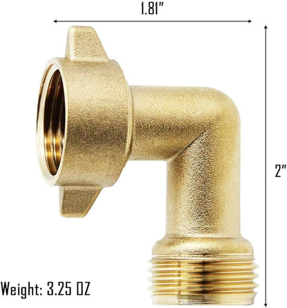 Twinkle Star Garden Hose Elbow Connector 90 Degree Brass Hose Elbow(2pcs) 3/4" Heavy Duty Hose Adapter with 2 O-rings Brass Garden Hose Elbow Solid Brass Adapter