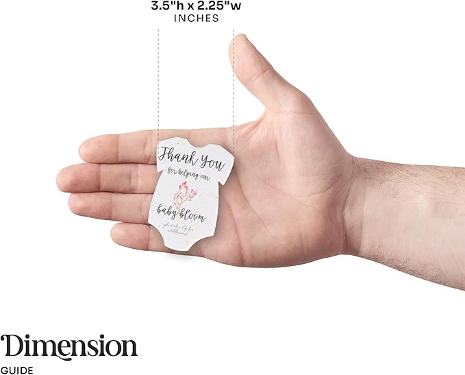 Onesie Seed Paper – 15 Pink Baby Shower Favors for Guests with Wildflower Seeds, Writable & Plantable, Baby Shower Gifts for Guest