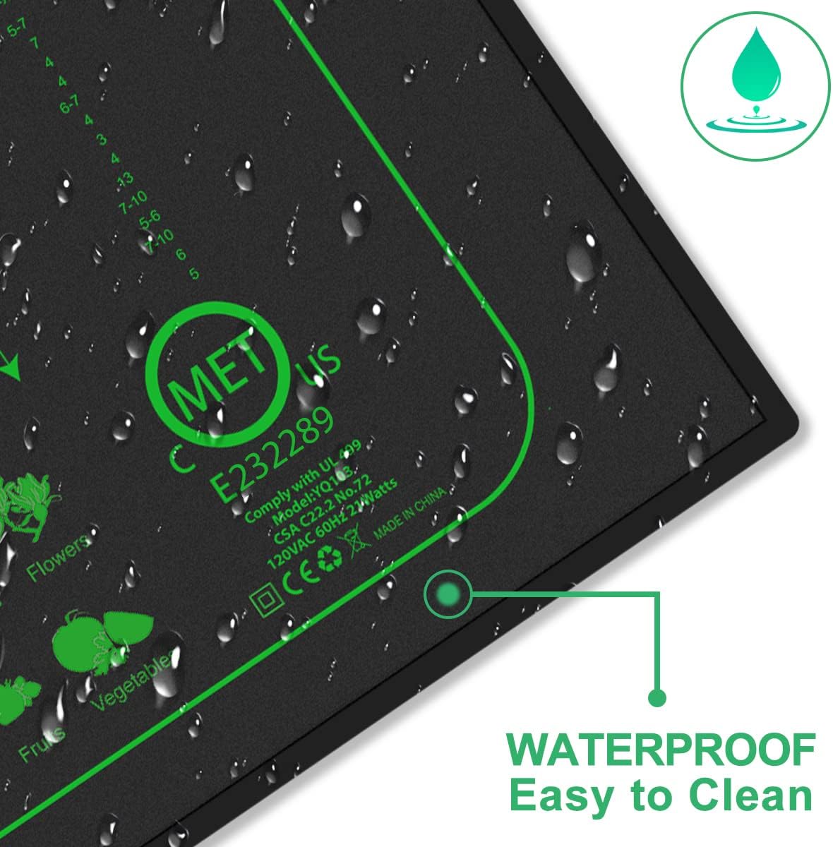 2 Pack 21W Seedling Heat Mat for Seed Starting,10" x 20.75" Waterproof Heating Pad for Indoor Plants Germination