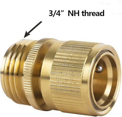 Garden Hose Quick Connector Water Hose Qucik Connect Garden Hose Connectors Brass Hose connectors Water Quick Connect Fittings 3/4" Inch GHT Solid Brass 6 Sets(6pcs Male Coupling 6pcs Female Nipple)