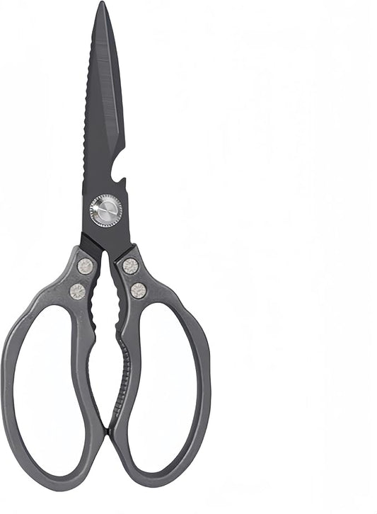 Heavy Duty Sharp Kitchen Scissors - Dishwasher Safe Black Cooking Shears for Meat, Chicken, Fish, Poultry, Herb, Bread (All Black)