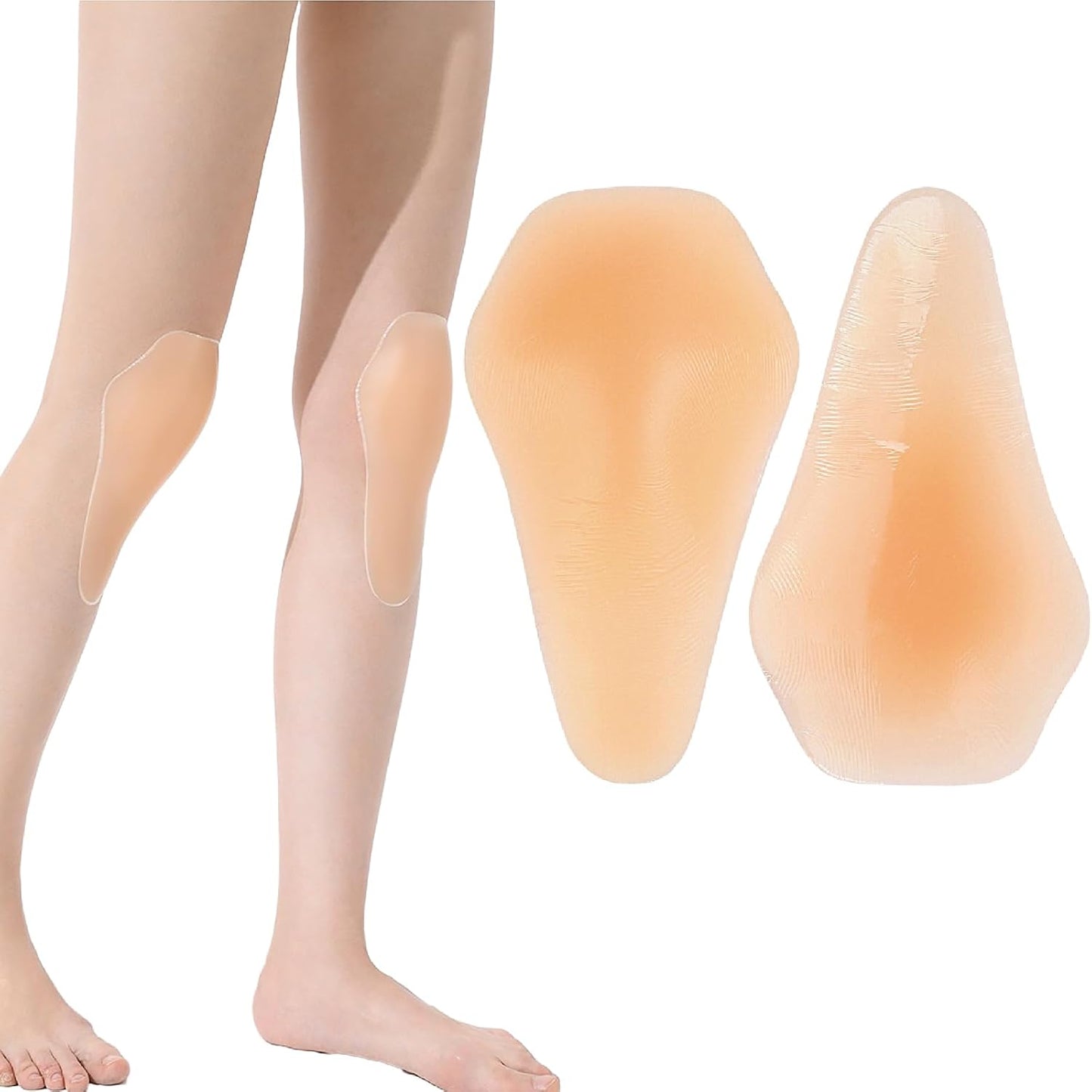 Silicone Knee Pads,Adhesive Knee Brace KneePad for Skiing Skating,Snowboarding,Ateboarding,Roller Skating,Rollerblading,Dancing,Unisex,Skin,L