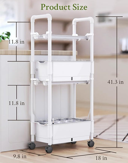 Hydroponics Growing System,AOONEG 28Pods Indoor Herb Garden with LED Grow Light,Hydroponics Growing System Kit with Automatic Timer,Pump System,Adjustable Height (No Seed,Glossy White, 2Layer-28Pods)