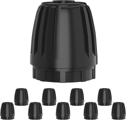 Bonviee 10 Pack 1/2” Drip Irrigation End Cap Connectors, Barbed Lock End Plug Fittings for 1/2 Inch Tubing, Leak-Proof Closure for Garden Hose Drip Line Termination, Easy No-Leak Installation