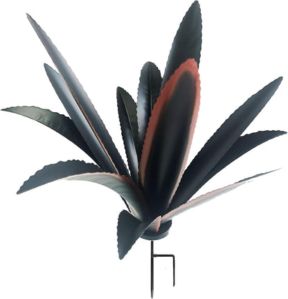 DIY Metal Agave Plant Art Yard Tequila Art Sculpture, Tequila Rustic Garden Sculpture Statue Outdoor Decor,Agave Metal Plants for Yard, Garden Lawn Ornaments (12 Leaves -Black)
