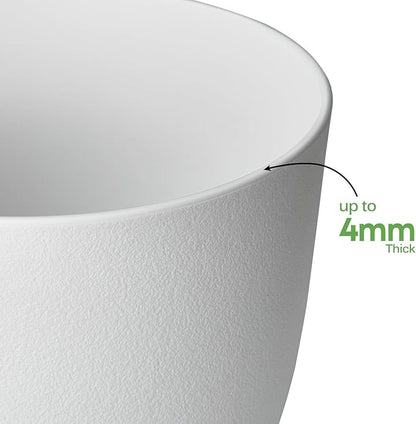 Plant Pots 8 Inch Set of 4, Flower Pots with Multi Mesh Drainage Holes, Planters for Indoor Outdoor Garden Plants and Flowers